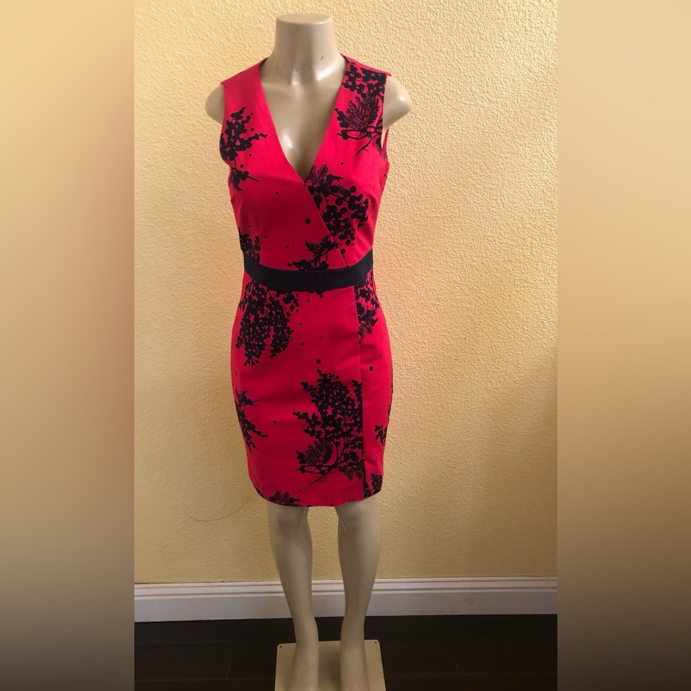 Boden Nadia hot pink, navy berry print dress US 8R